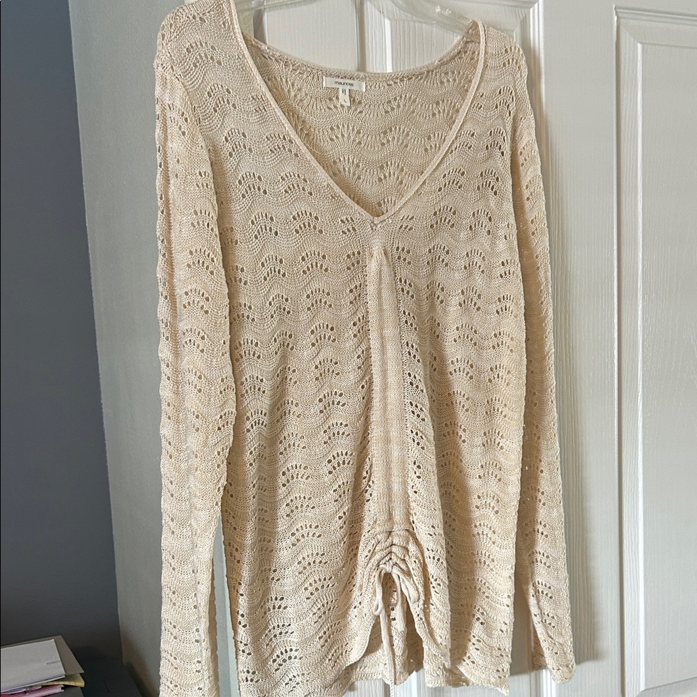 Maurices Cream Long Sleeve Knit Top